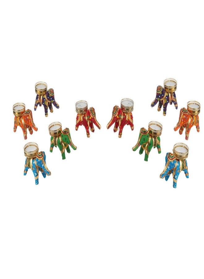 Houschefs Elephant Tealight Candle Holders, Set for Diwali, Festival Decoration, Christmas, Corporate Gifts, Home Decor, Includes Tealights (4) - Image 1
